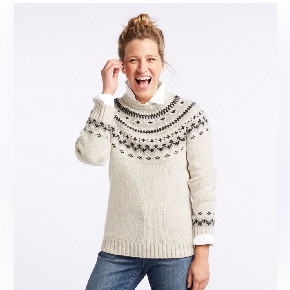 Cream Fair Isle Sweater 100% lambswool
